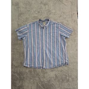 LL‎ Bean Men's Striped Short Sleeve Button Down Shirt Size Medium Casual